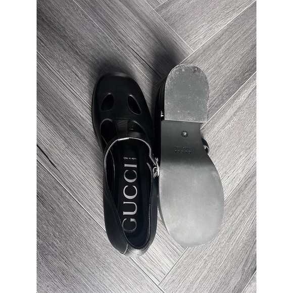 COPY - GUCCI  WOMEN’S BLACK LEATHER PLATFORM MARYJANE SHOE  41 - Picture 5 of 13